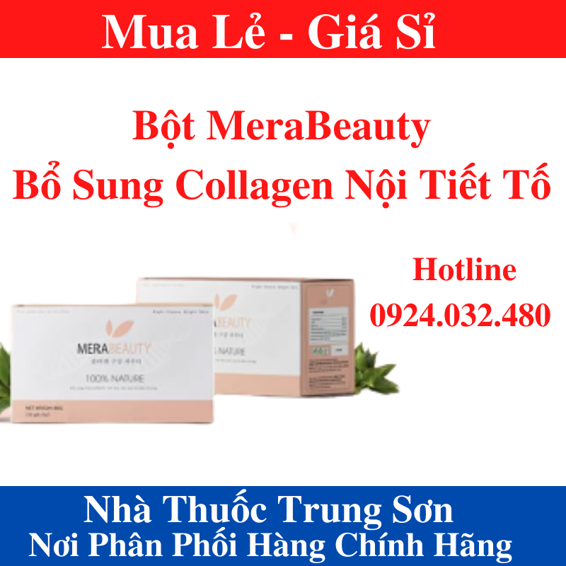[HCM]Bột Mera beauty [Chính Hãng] - Merabeauty Bổ Sung Collagen và Nội Tiết Tố Tự Nhiên (Hộp 16 gói)- TS001
