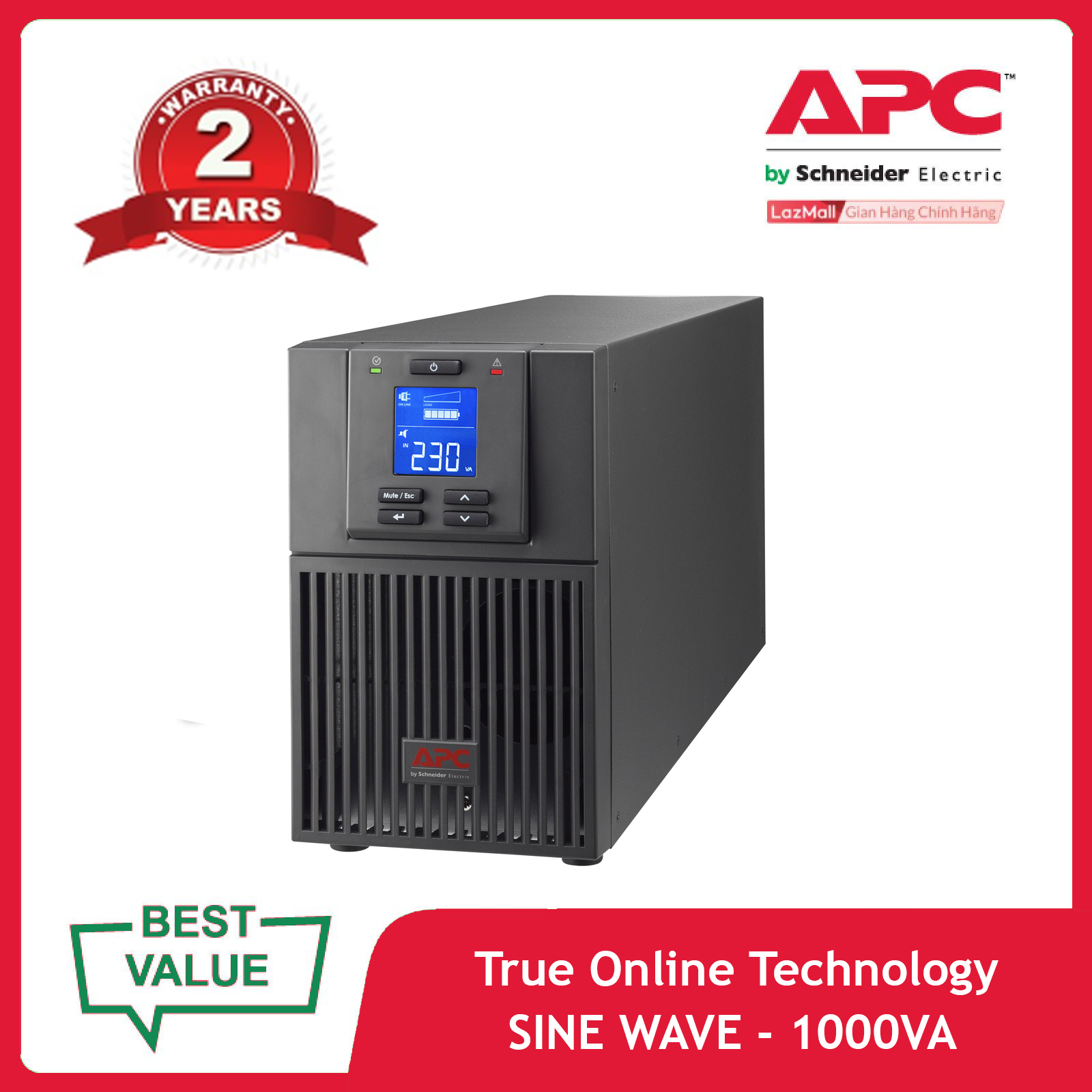 [Trả góp 0%]Bộ lưu điện APC: Easy UPS SRV 1000VA 230V - SRV1KI