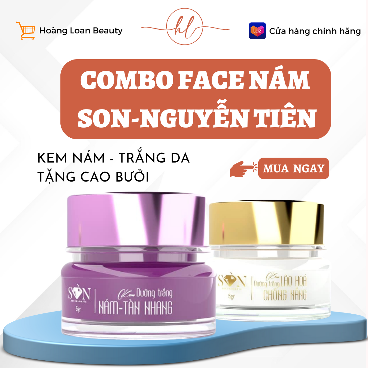 Combo kem nám, trắng da SON chính hãng, tặng cao bưởi
