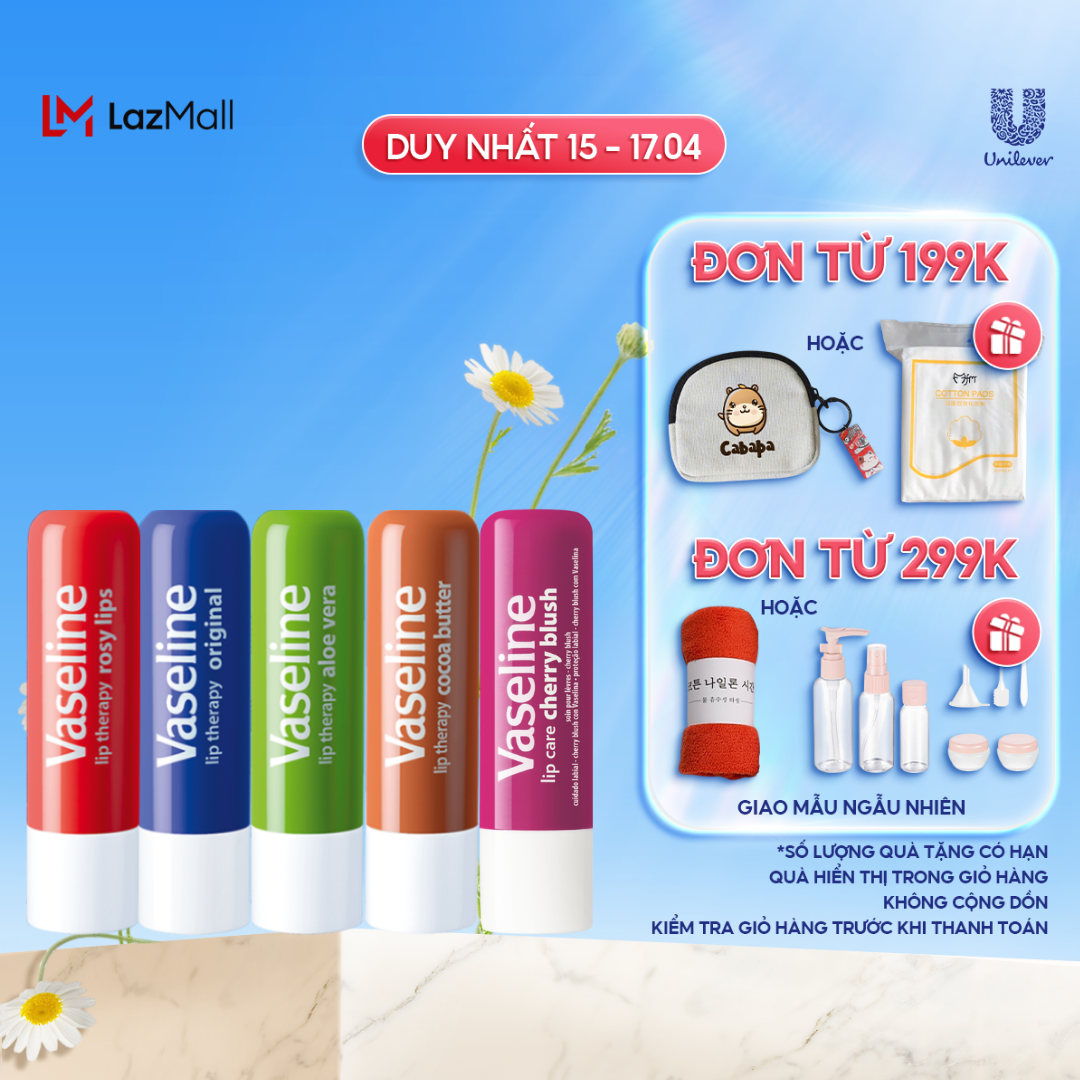 Son dưỡng môi Vaseline hồng xinh dạng thỏi 4.8g