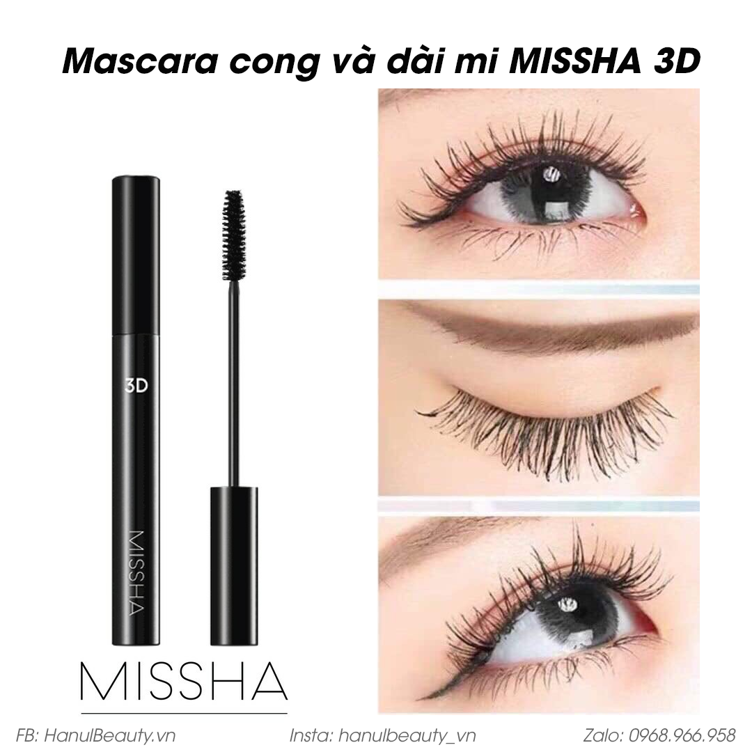 Mascara missha dài và dày mi 3d