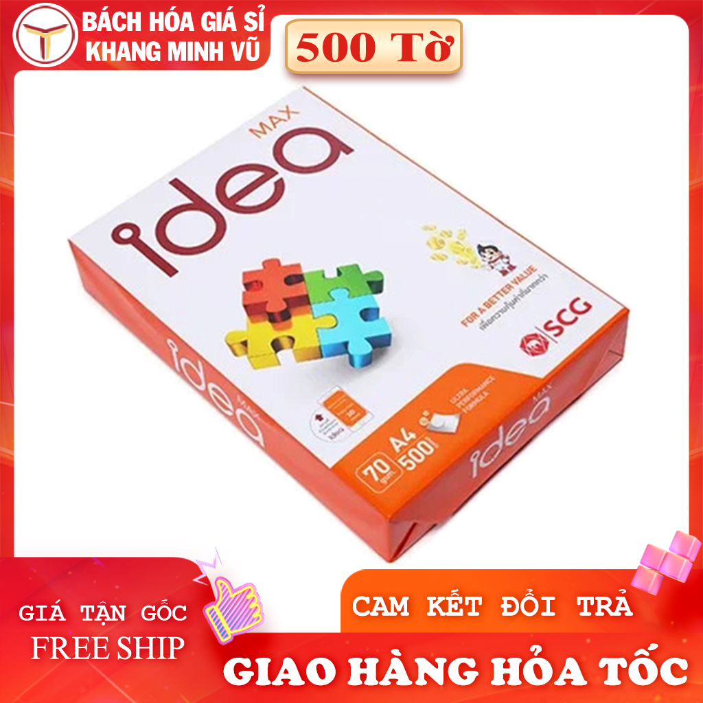 Giấy A4 Idea 70gsm Xấp 500 Tờ Nhập Khẩu Thái Lan