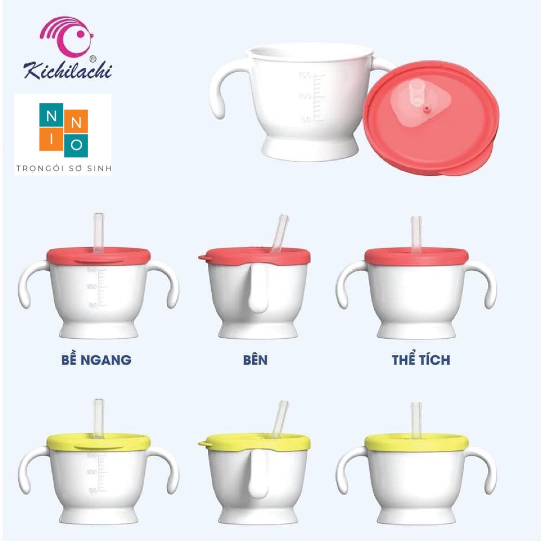 [HCM] Cốc tập hút 3 giai đoạn Kichilachi NINO KIDS Chính Hãng - Ly tập uống cho bé ⭐