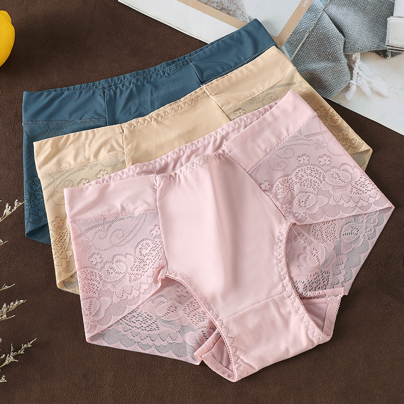Combo 5 quần lót nữ thun lạnh phối ren lưng cao 3255