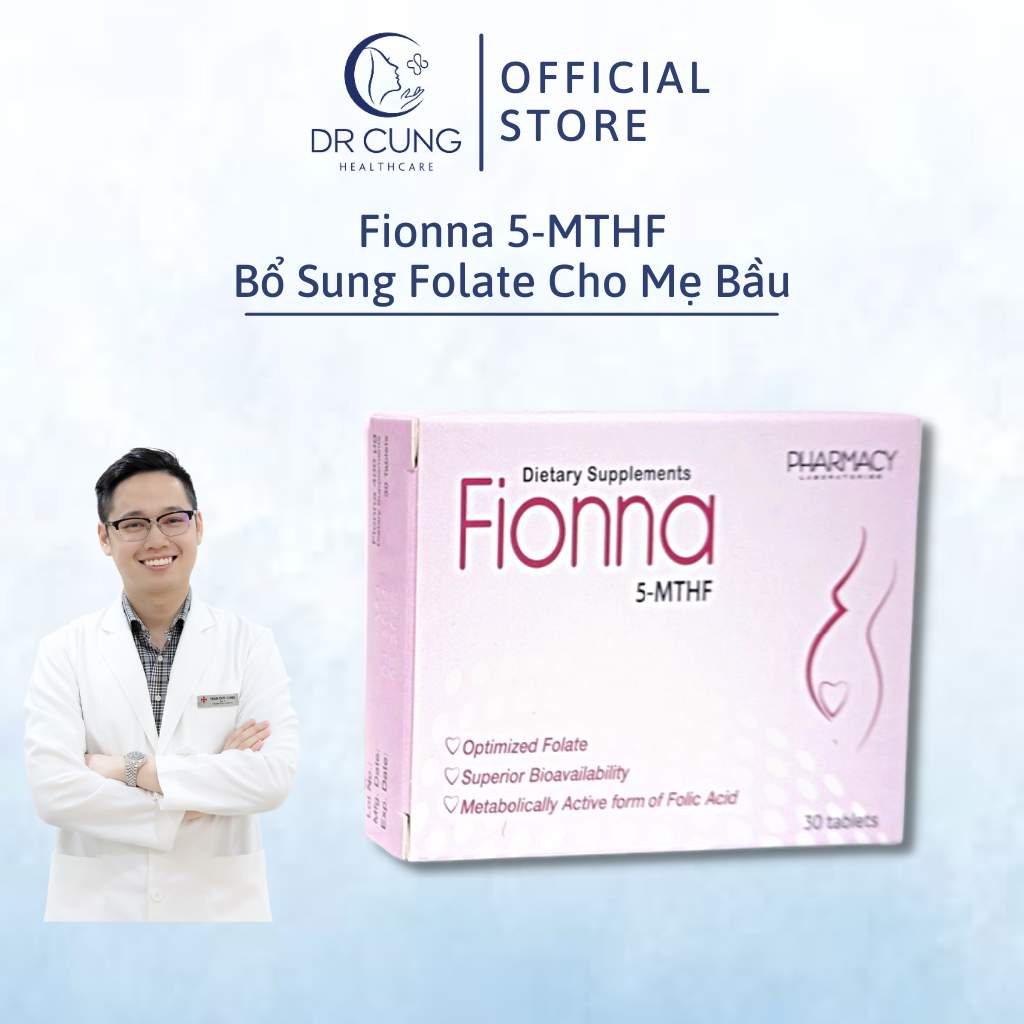 Fionna (5- MTHF) -  Bổ Sung Folate, Tổng Hợp Acid Amin, Tạo Máu, Tăng Sức Đề Kháng (Hộp 30 viên) [Chính Hãng]