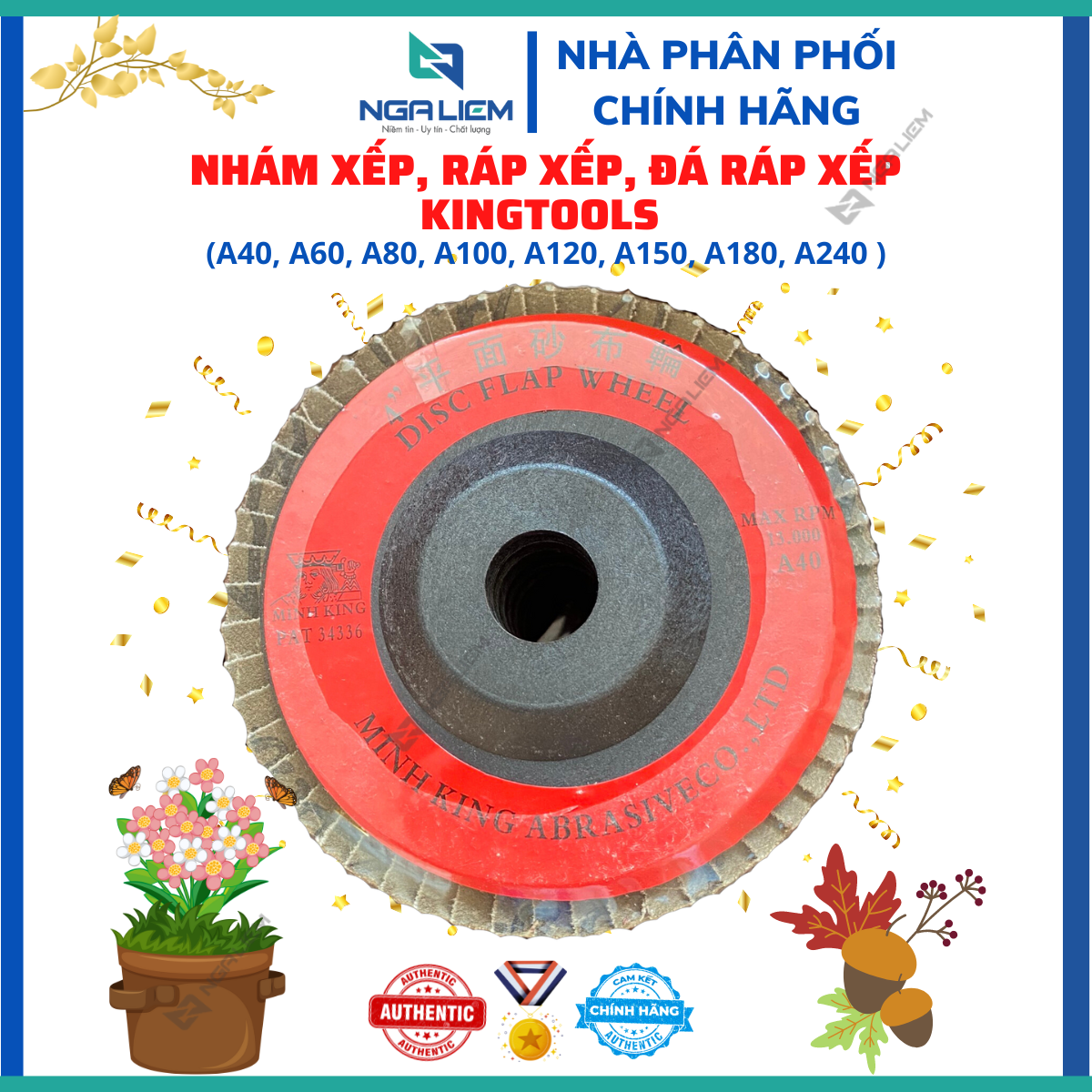 Nhám xếp, ráp xếp, đá ráp xếp kingtools các loại a40, a60, a80, a100, a120, a150, a180, a240