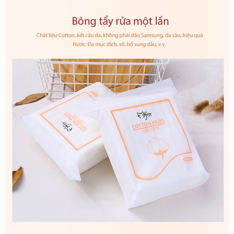 BÔNG TẨY TRANG 3 LỚP COTTON PADS 100% COTTON | COMBO 2 GÓI 444 MIẾNG KHÔNG XƠ BÔNG LAU TONER LOTION