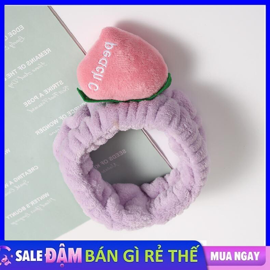 Băng đô turban quả đào 3d vải bông nhung siêu mềm