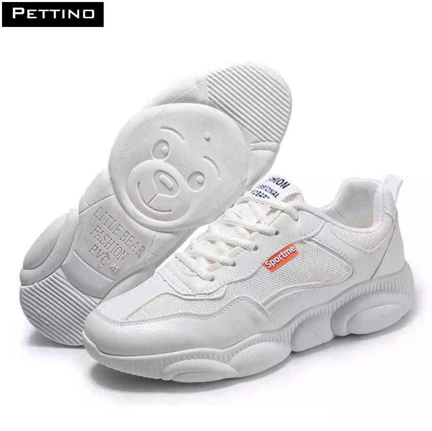 [VOUCHER 30K - MUA 2 GIẢM 5%] Giày thể thao, Giày sneaker nam đế gấu siêu cute PETTINO - LLNS09 màu trắng size 40