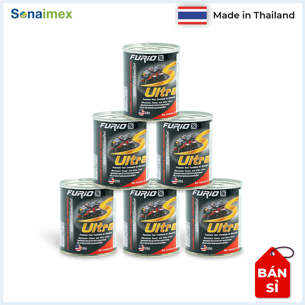 [Bán Sỉ] 6 Lon Vệ Sinh Buồng Đốt Xe Máy, Dung Dịch Súc Bình Xăng, Kim Phun, Buồng Đốt Thái Lan S-Ultra 60mL Siêu Sạch, An Toàn