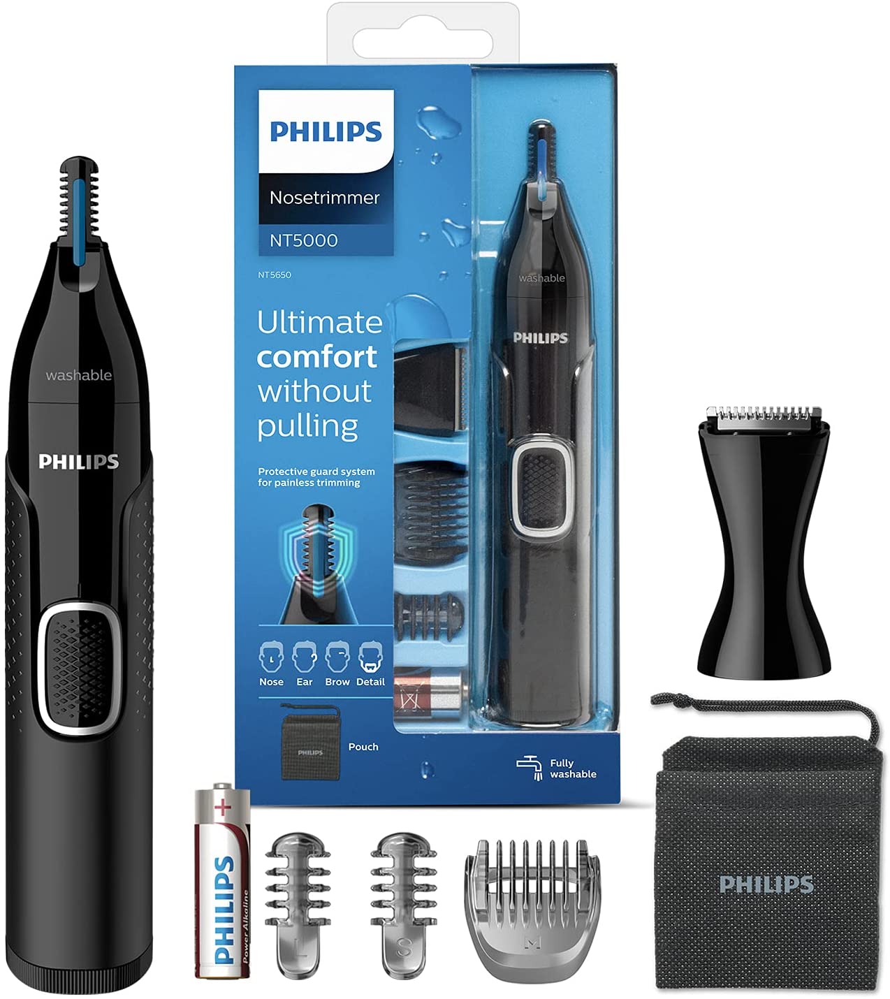 Máy cắt tỉa lông mũi, lông tai, tạo hình râu, chân mày, tóc đa năng philips nt5650/16