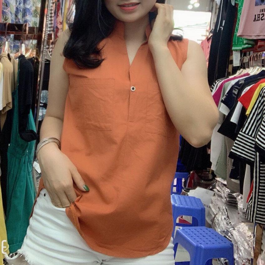 [HCM]ÁO SN CỔ TÀU 1 NÚT KIỂU Ở GIỮA