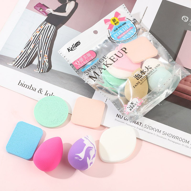 Set 6 mút trang điểm bọt biển nhiêu màu sắc