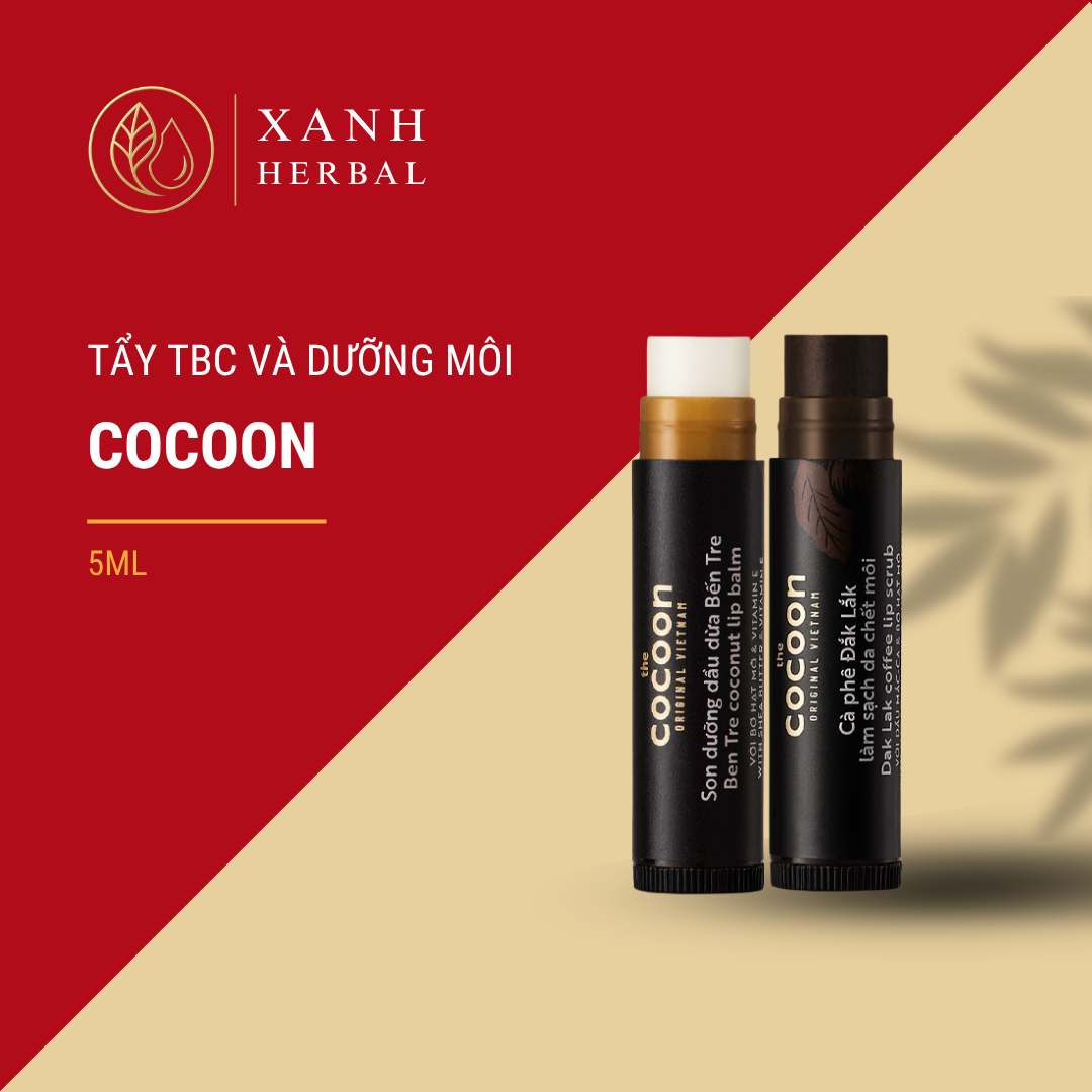 Combo Son Tẩy Da Chết Môi Cà Phê Đắk Lắk + Son Dưỡng Môi Dầu Dừa Bến Tre Cocoon