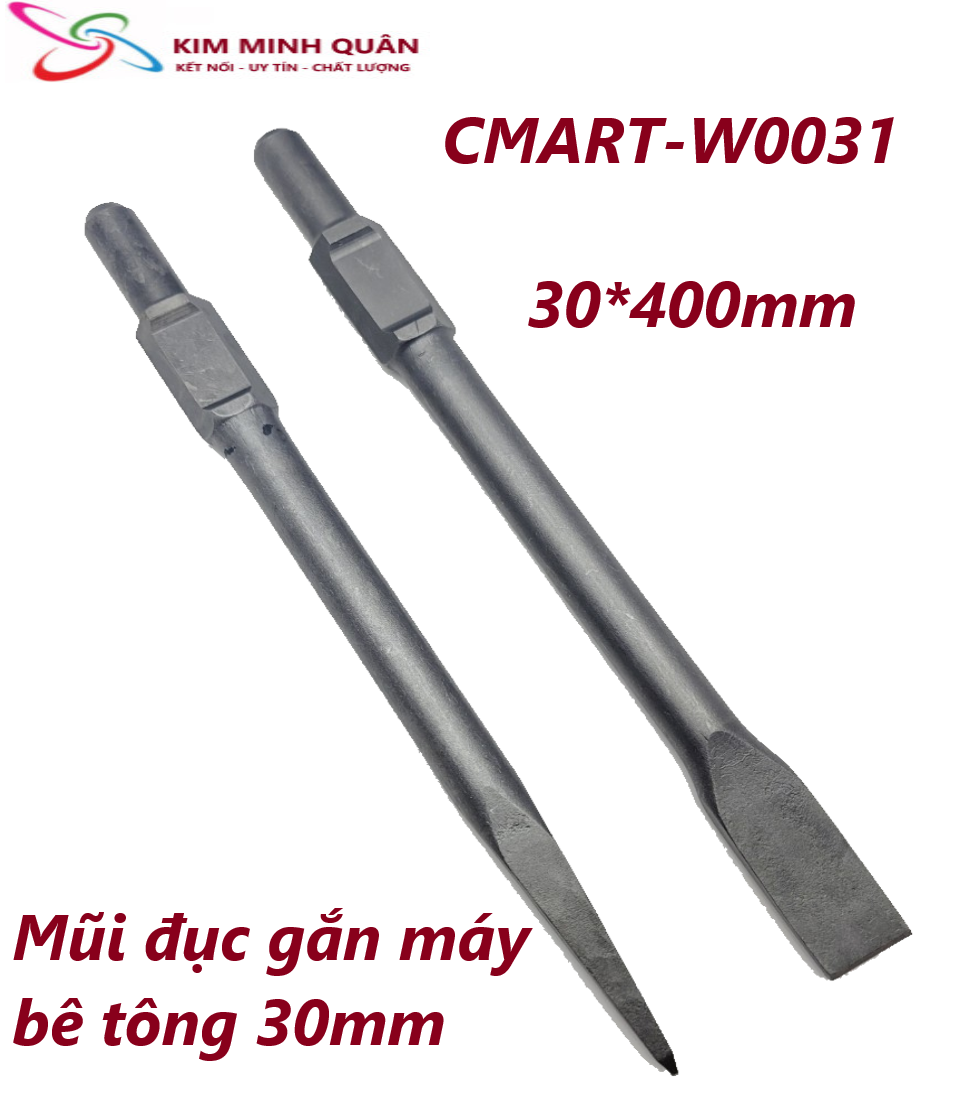 Mũi đục máy bê tông 30mm cao cấp dài 400mm nhọn và dẹp w0031 cmart
