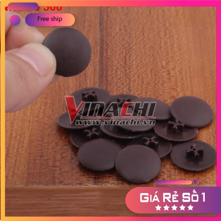 Nút nhựa bịt đầu vít - túi 500 cái - nút nhựa bảo vệ đầu vít chuyên dùng cho đồ nội thất, nút nhựa bịt đầu vít ốc liên kết cam