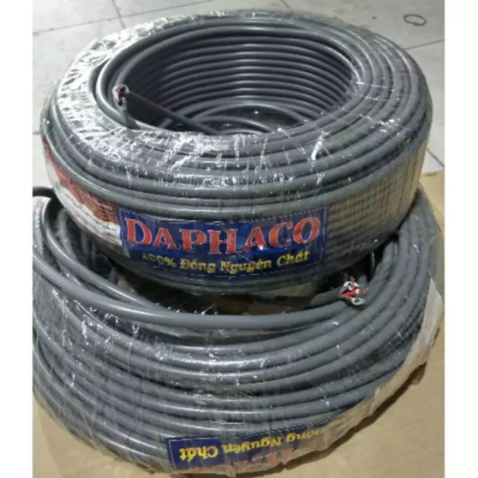 5met dây điện đôi 2x1.5 bọc nhựa xám daphaco