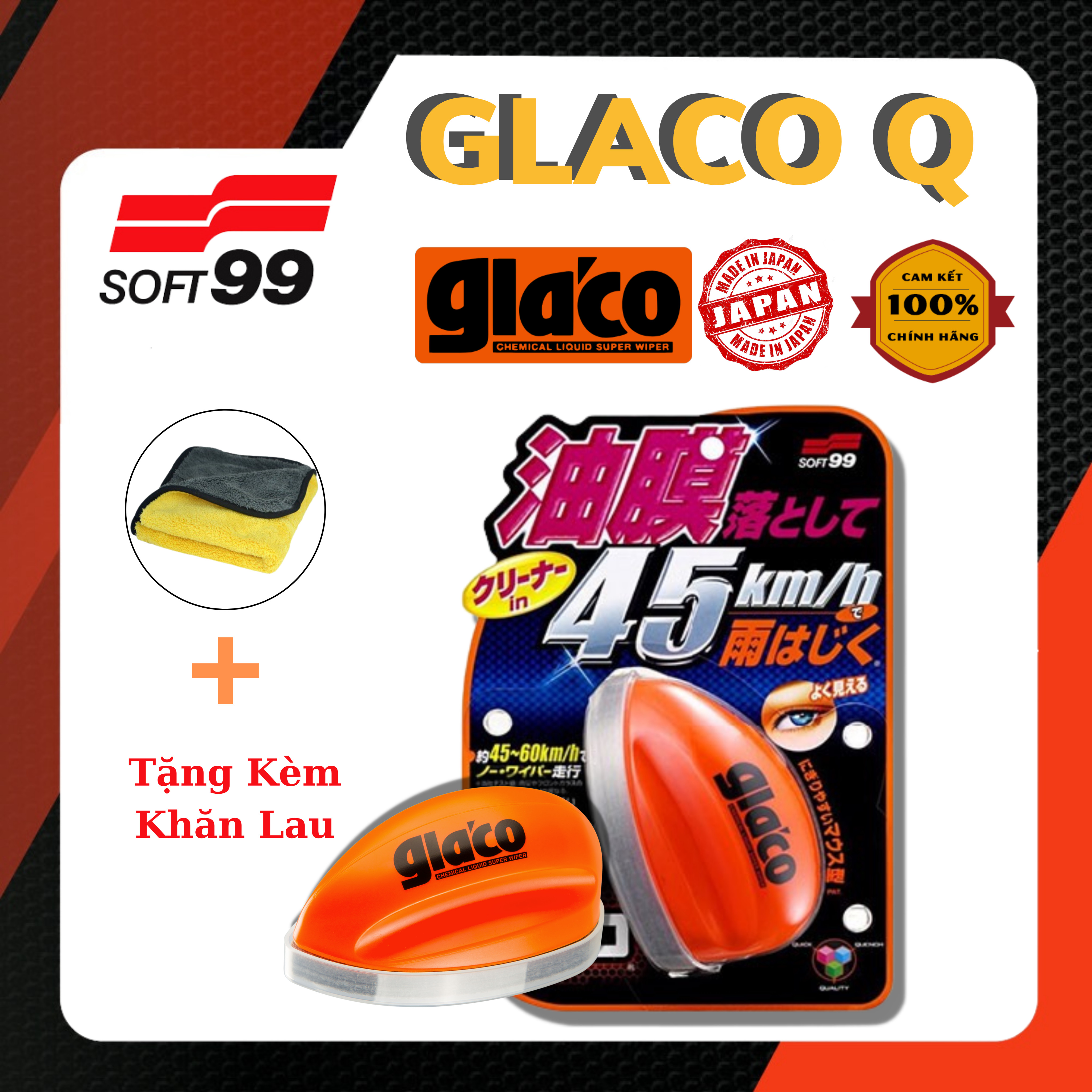 [HCM]TẨY VÀ PHỦ NANO KÍNH GLACO Q G61-  SOFT99 JAPAN