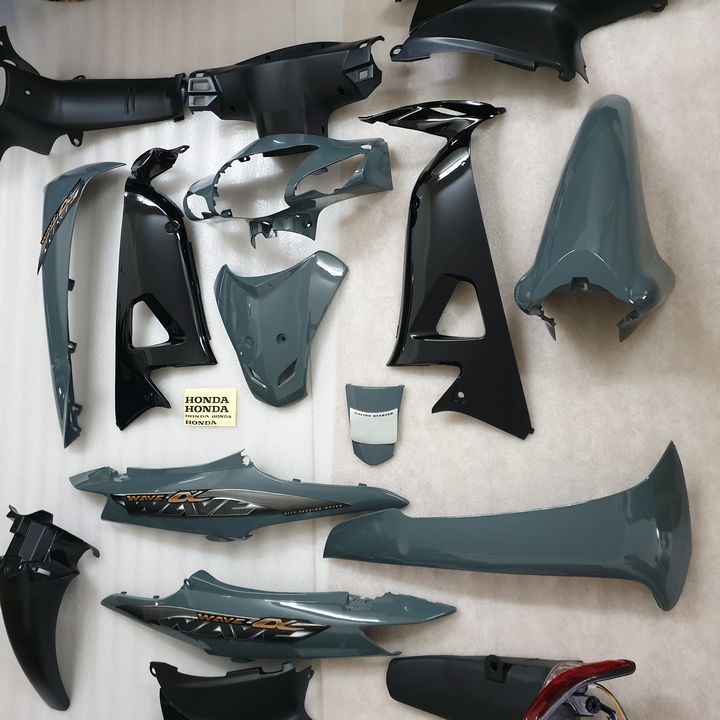  Bộ dàn áo màu XI MĂNG Wave RS   S100   Wave alpha đời 2006-2016   TẶNG TEM 3 LỚP   dàn áo xe  máy 