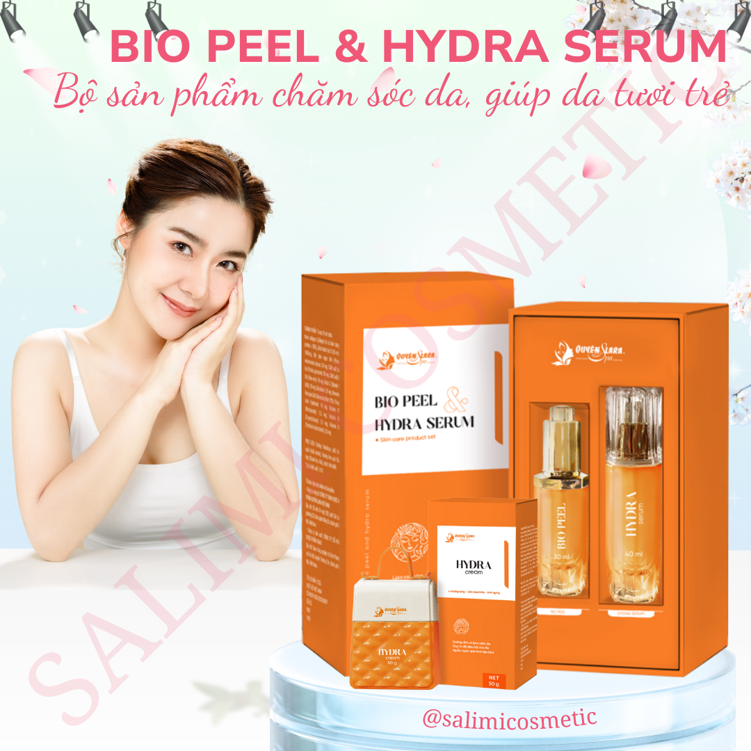 Bộ Sản Phẩm Chăm Sóc Da BIO PEEL & HYDRA SERUM Quyên Lara - Làm Mờ Các Vết Thâm, Sạm, Nám, Sáng Da