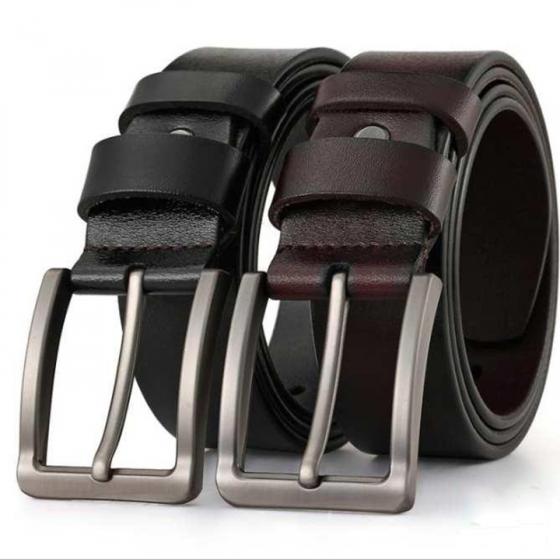 COMBO bộ 2 dây nịt khóa kim ,Thắt lưng da nhập khẩu cao cấp italia ( nâu và đen)