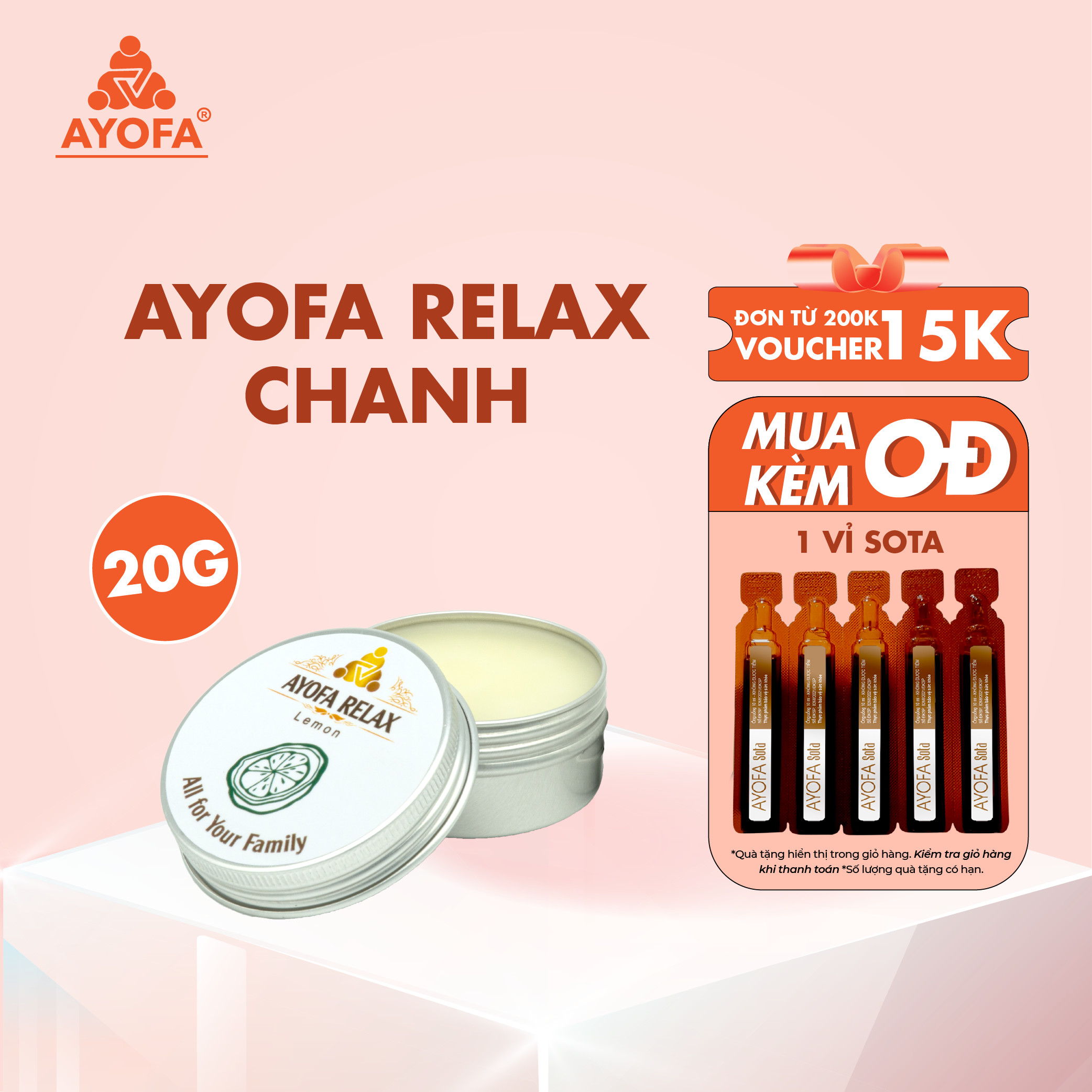 Cao xoa bóp massage thảo dược cải thiện đau nhức xương khớp ayofa relax hương chanh 20g