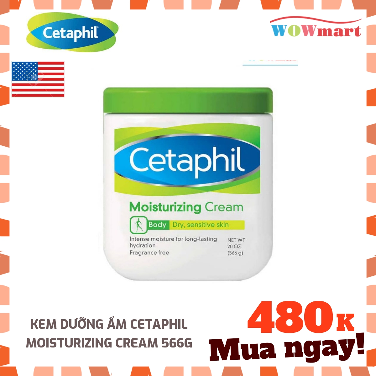 Kem dưỡng ẩm Cetaphil Moisturizing Cream 566g - MỸ