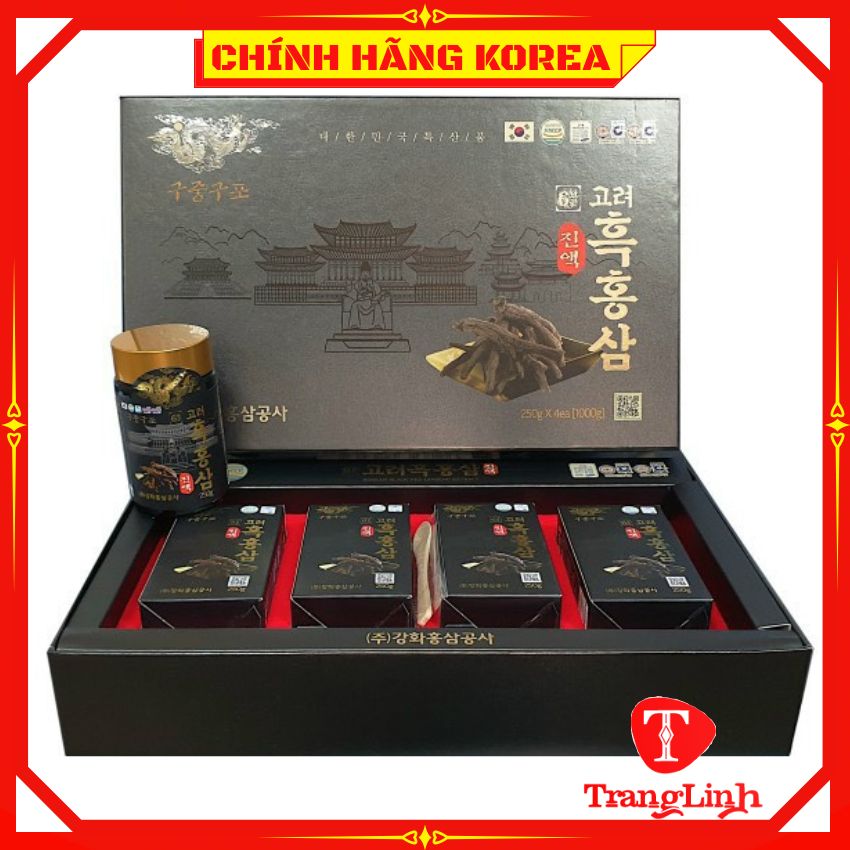 Cao hắc sâm Kanghwa hàn quốc chính hãng, hộp 4 lọ - Cao sâm hàn quốc - Tăng thể lực, chống lão hóa, phòng ung thư - tranglinh