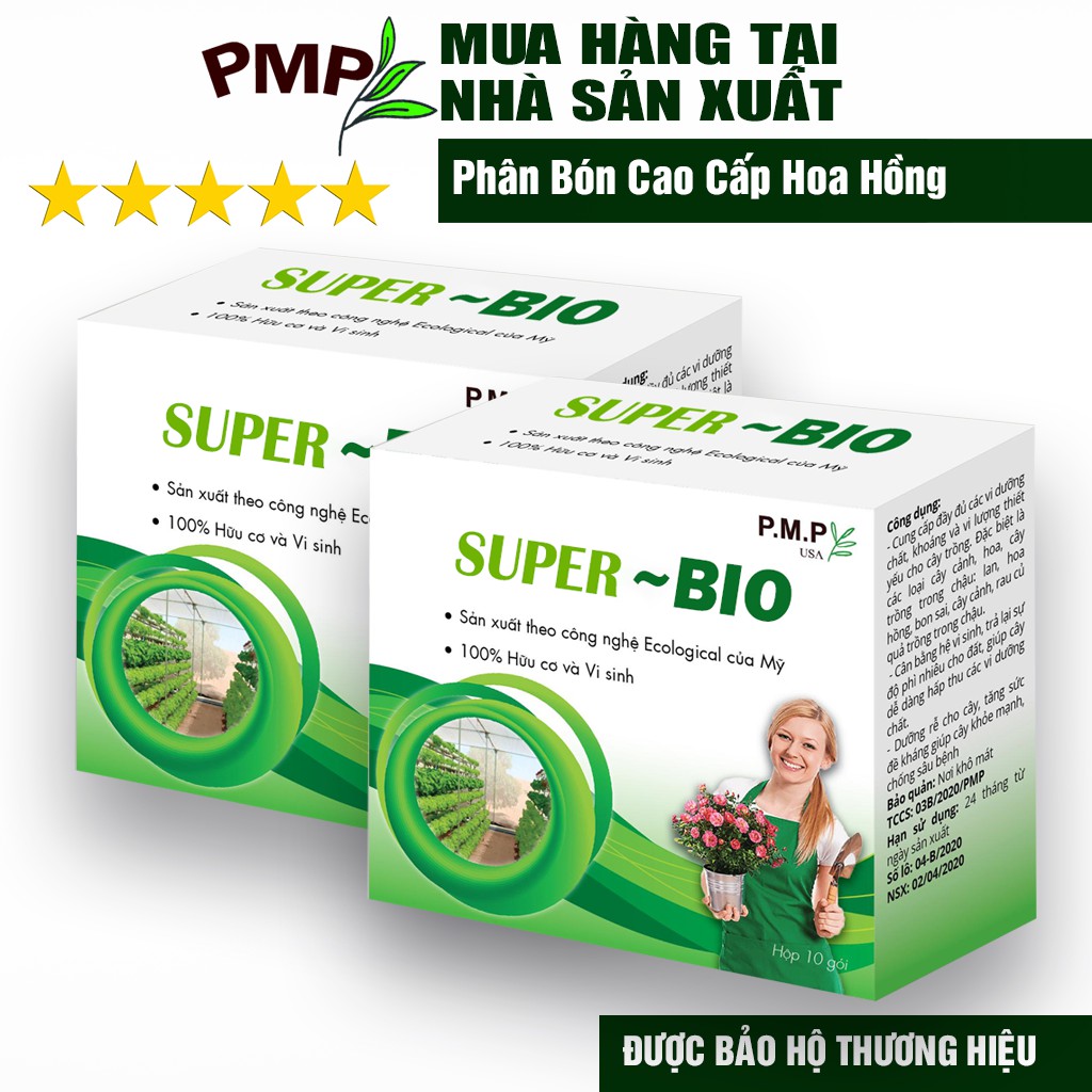 Combo 2 Hộp Phân Bón Hữu Cơ Cao Cấp Cho Hoa Hồng, Rau Sạch, Cây Cảnh - Super Bio (Dạng Lỏng)