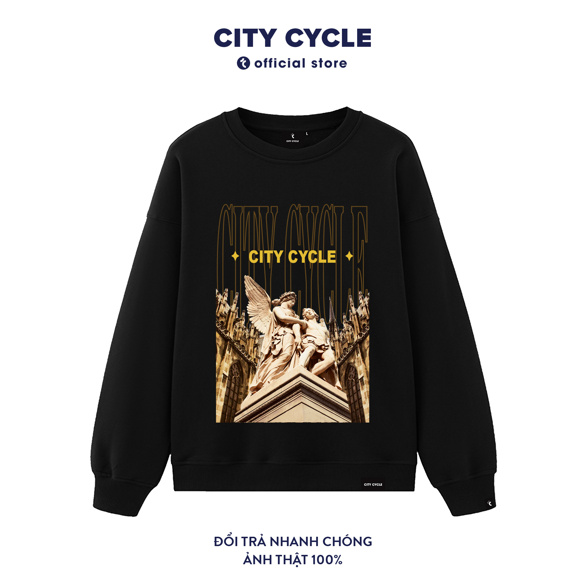 Áo sweater nỉ the heaven City Cycle - áo nỉ sweater unisex form rộng Local Brand