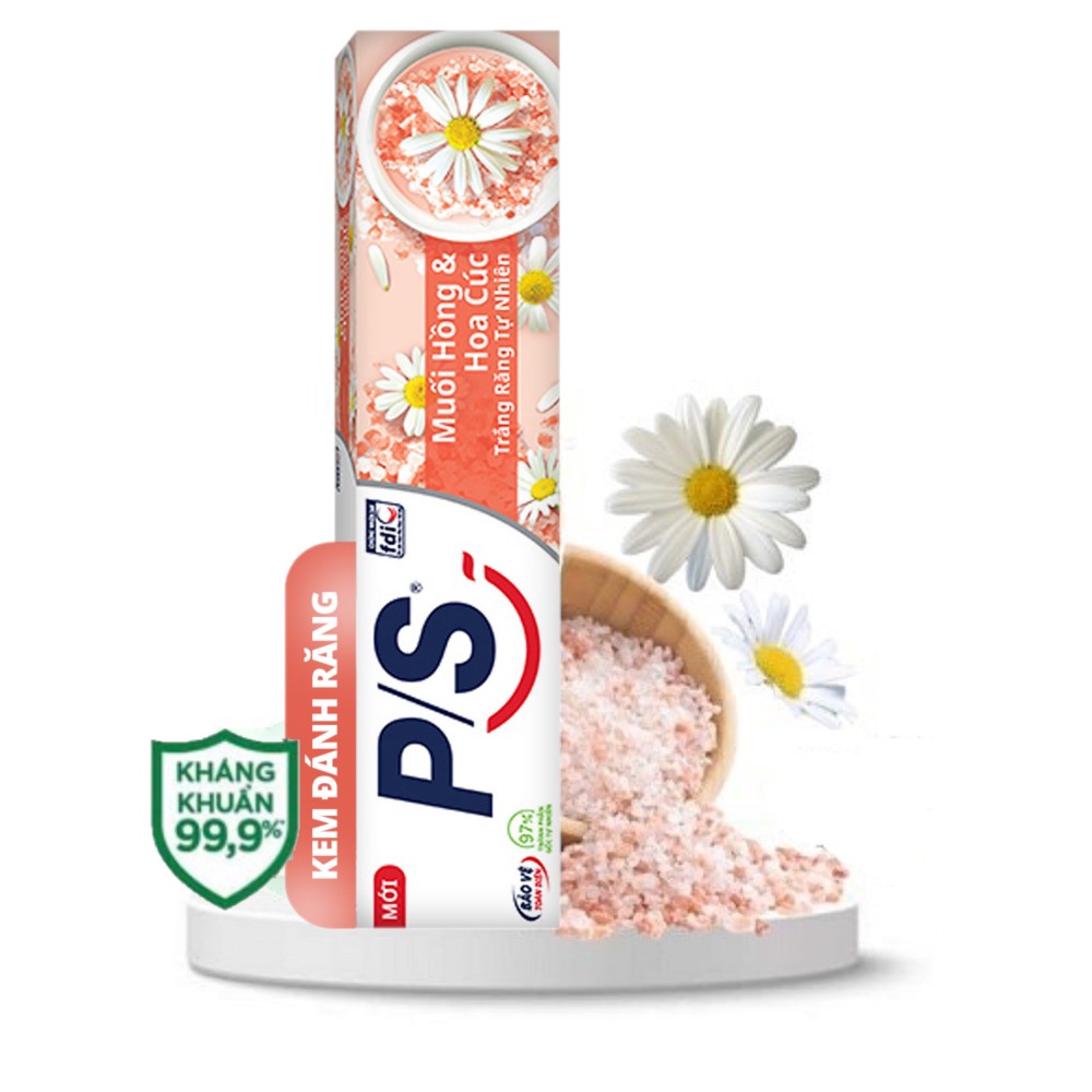 Kem đánh răng ps muối hồng & hoa cúc 230g p/s himalaya pinky satl & janpanese daisy toothpaste 230g/bottle