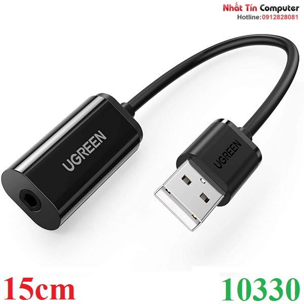 Card sound USB 2.0 to 3.5mm Mic & Loa Ugreen 10330 cao cấp (Đen) Chính Hãng