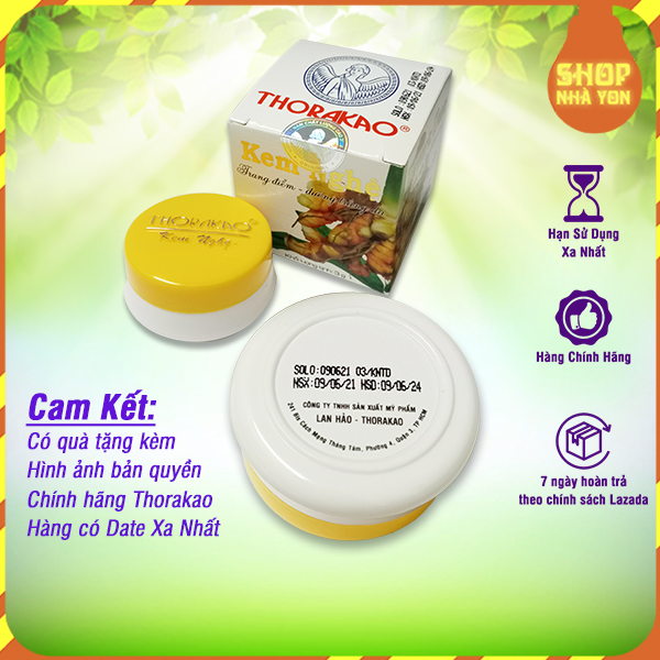 Kem Nghệ Thorakao 3g Trang Điểm Dưỡng Trắng Da Giúp Dưỡng Trắng Da Xóa Mờ Vết Thâm Giữ ẩm và Dưỡng Da