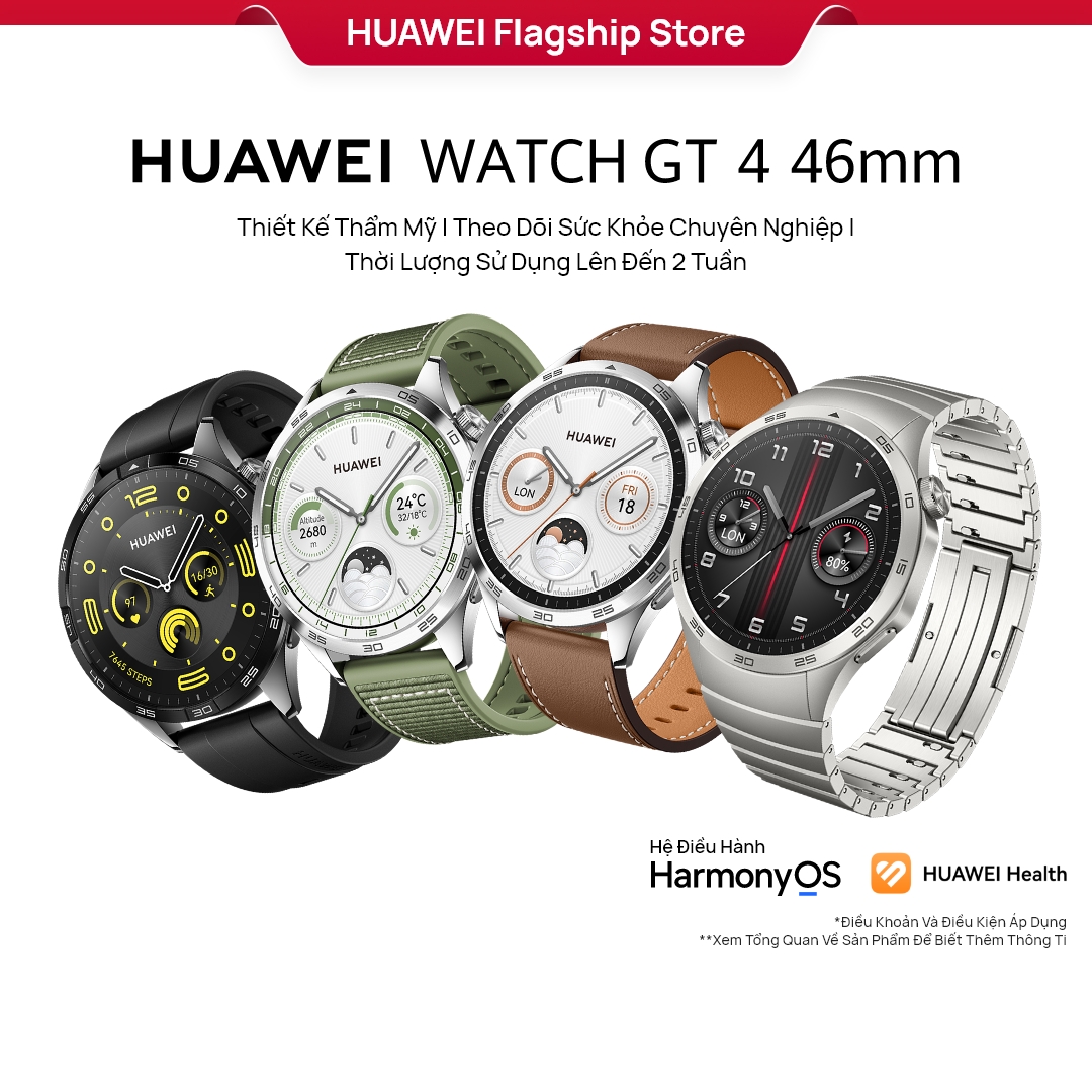 HUAWEI WATCH GT 4 46mm Đồng Hồ Thông Minh Thiết Kế Thẩm Mỹ Theo Dõi Sức Khỏe Chuyên Nghiệp Thời Lượng Sử Dụng Lên Đến 2 Tuần