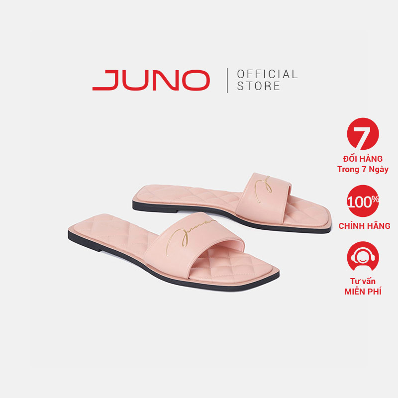 Dép nữ 1cm thời trang juno quai ngang trang trí chữ ký juno sd01126