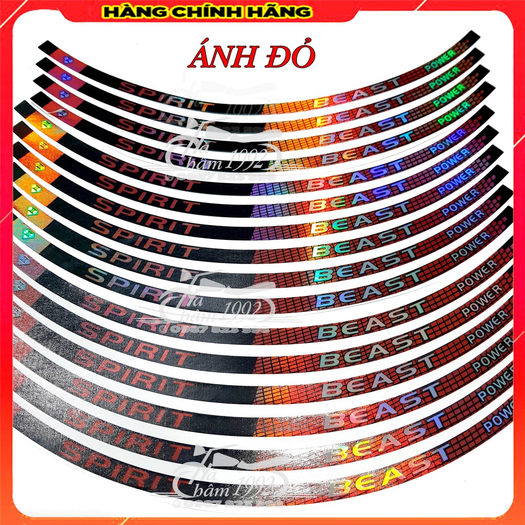 Tem dán mâm xe phản quang spirit beast mẫu l6 2021
