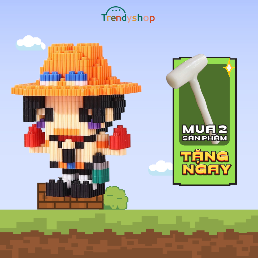 Đồ chơi mô hình lắp ráp lego mini One Piece, đồ chơi trí tuệ cho bé, lego Ace