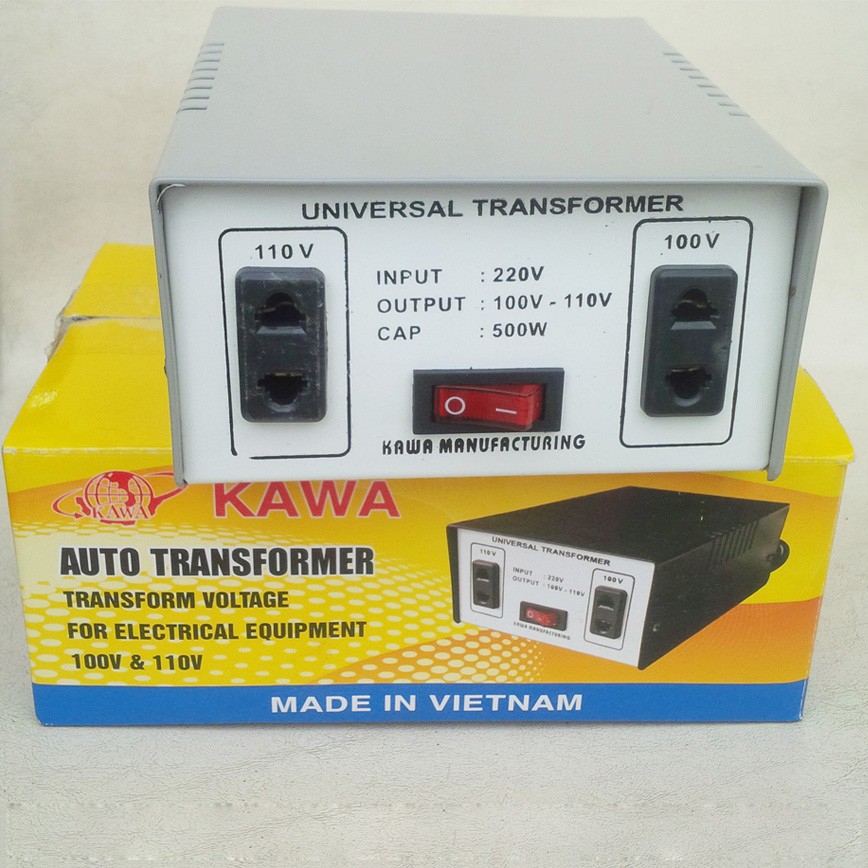 Ổn áp kawa 500w đổi nguồn điện 220 sang điện 110 và 100v