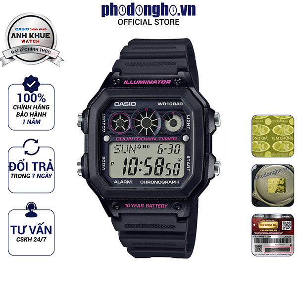 Đồng hồ nam dây nhựa casio anh khuê ae-1300wh-1a2vdf