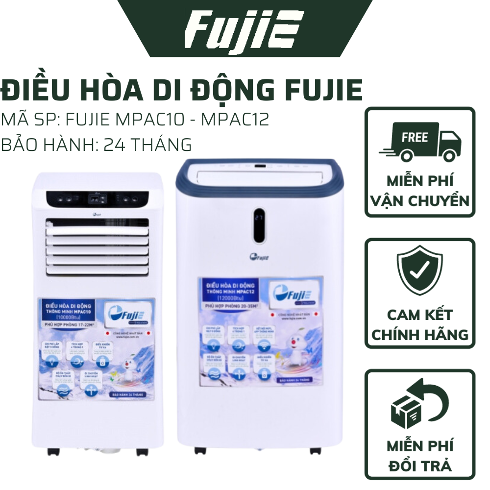 Máy điều hòa thông minh fujie mpac12 công nghệ nhật bản - điều hòa di động kết nối app điện thoại điều khiển thông minh