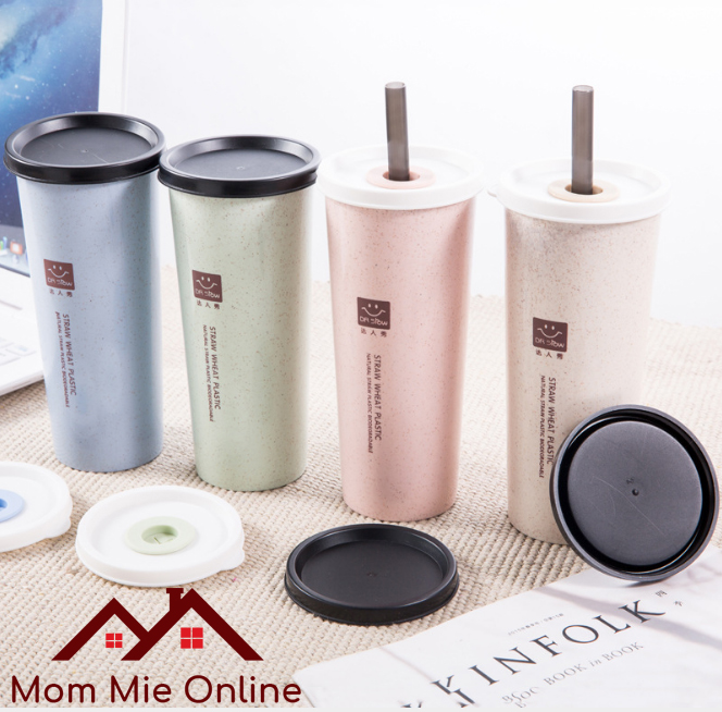 [HCM]Bình nước nhựa lúa mạch kiêm ly uống nước chống rò rỉ - B131