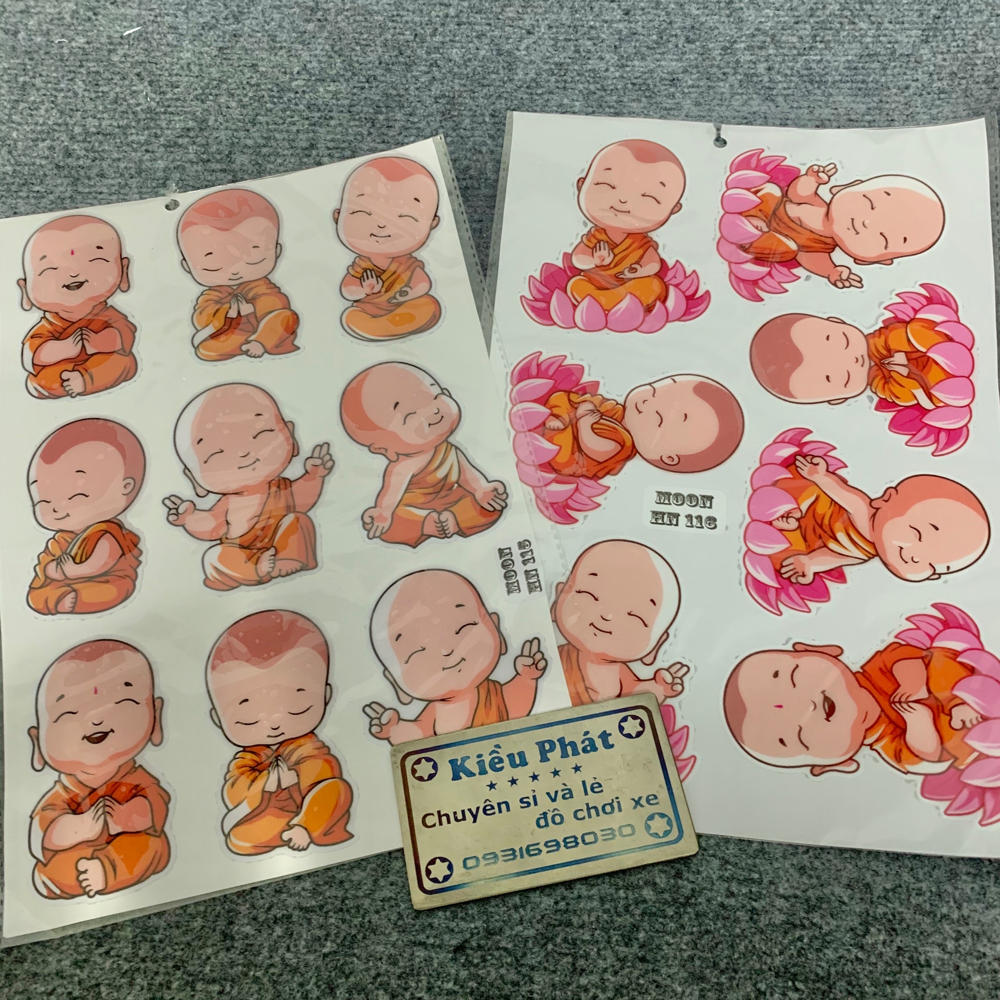 Tem decal hình chú tiểu giá 1 tấm