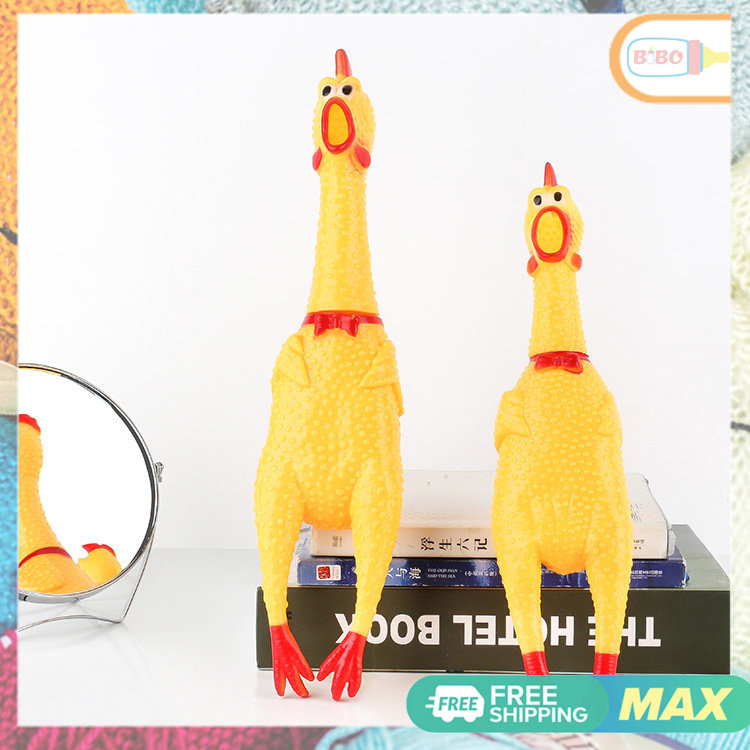 Con gà kêu 10x38cm - gà la ó -gà cao su bóp kêu chíp chíp
