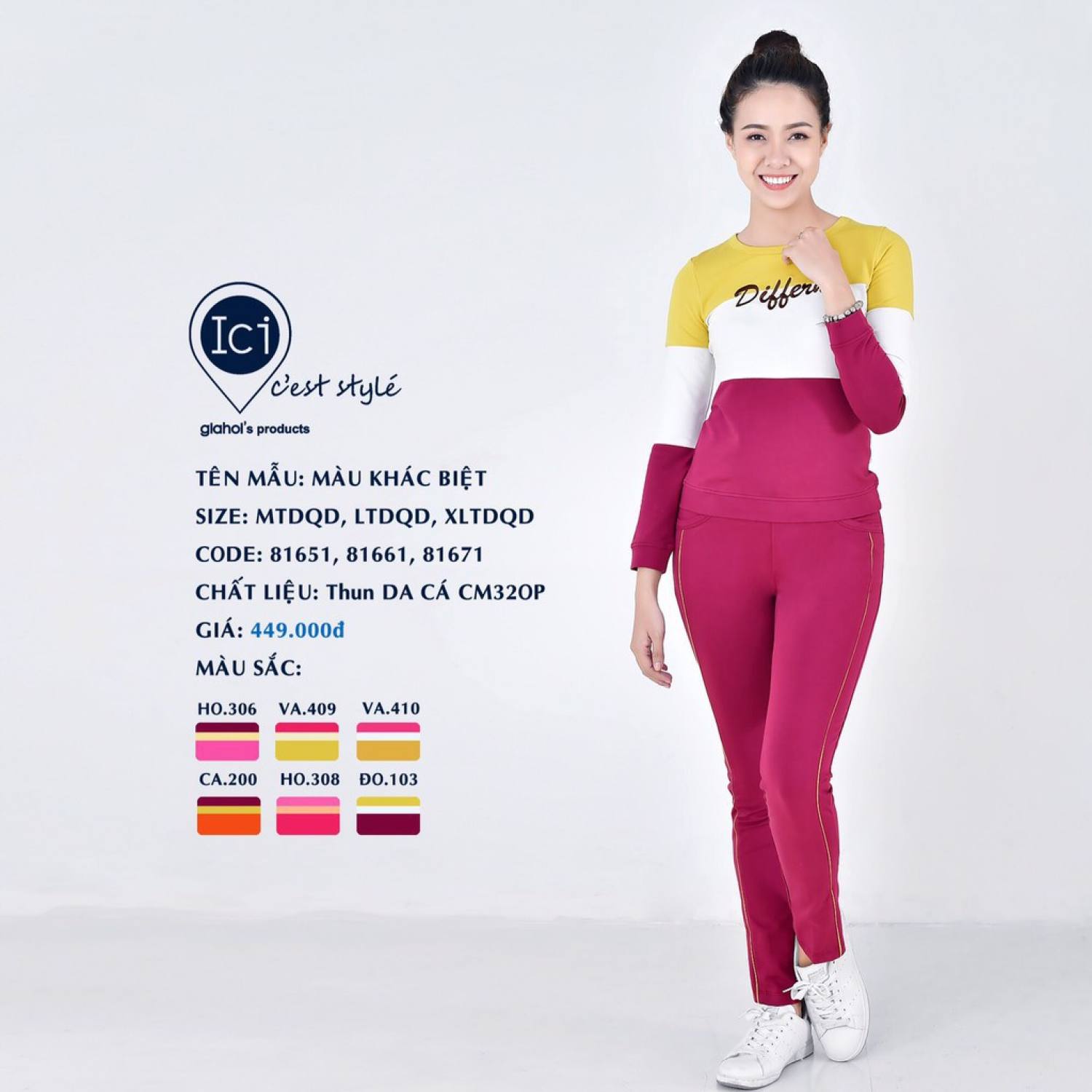 Xả bộ đồ nữ, bộ thu đông Gia Hồi Màu Khác Biệt