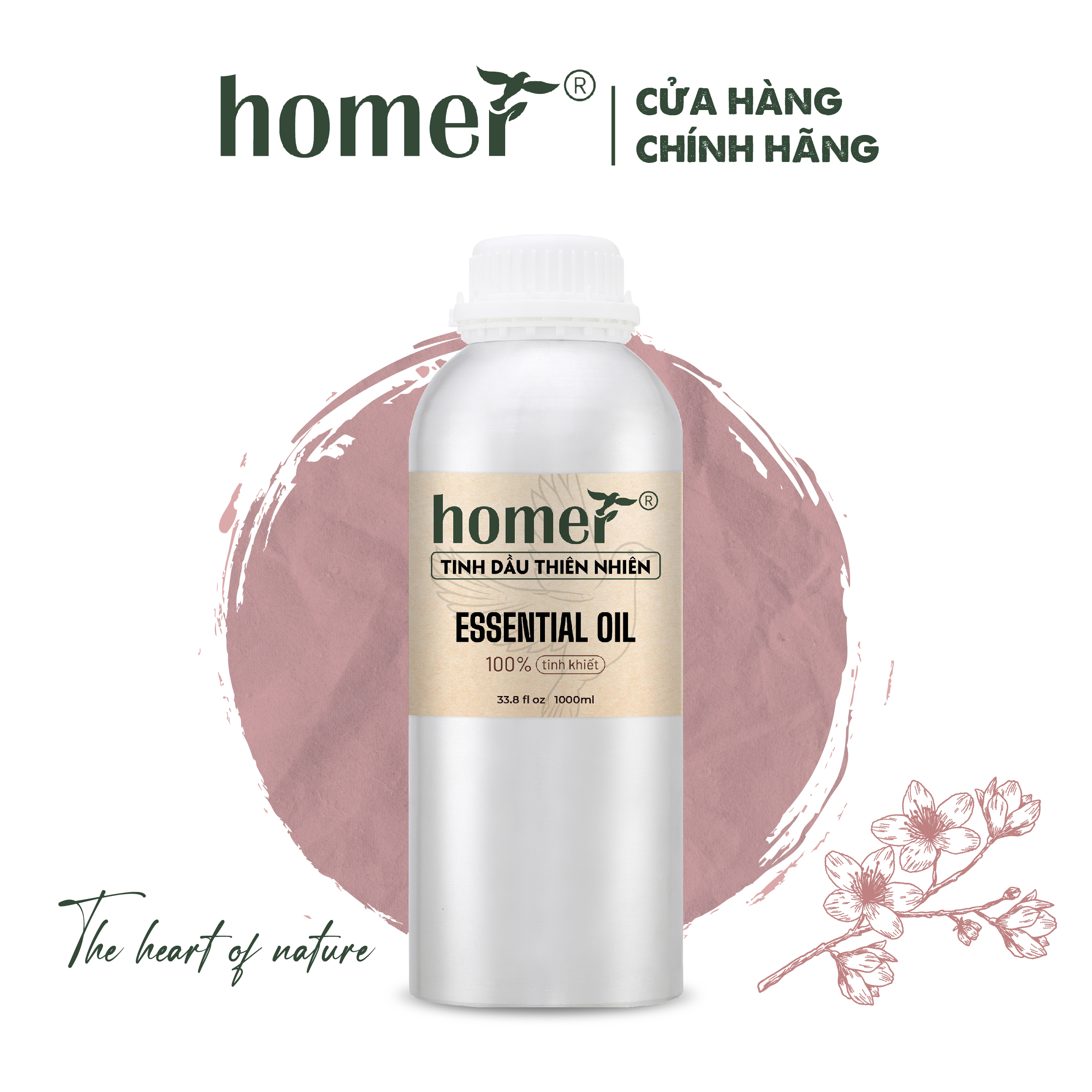 Tinh Dầu Hoa Anh Đào Homer 20ml/100ml Đạt Chuẩn Kiểm Định Tinh Dầu Xông Thơm Phòng Thư Giãn Khử Mùi