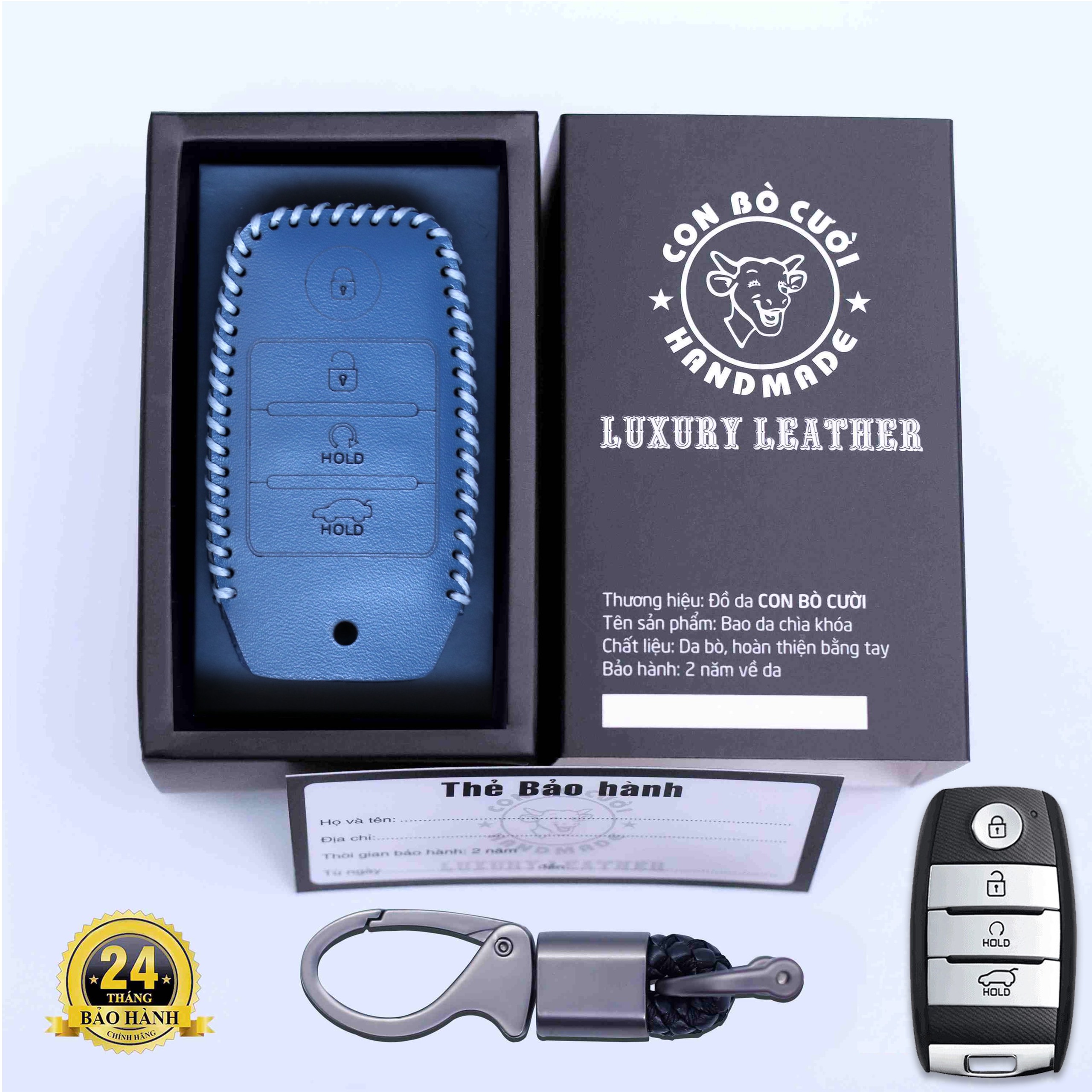 Bao Da Chìa Khoá KIA Seltos 2021 -2023, Sonet 2022-2023 logo KIA mới