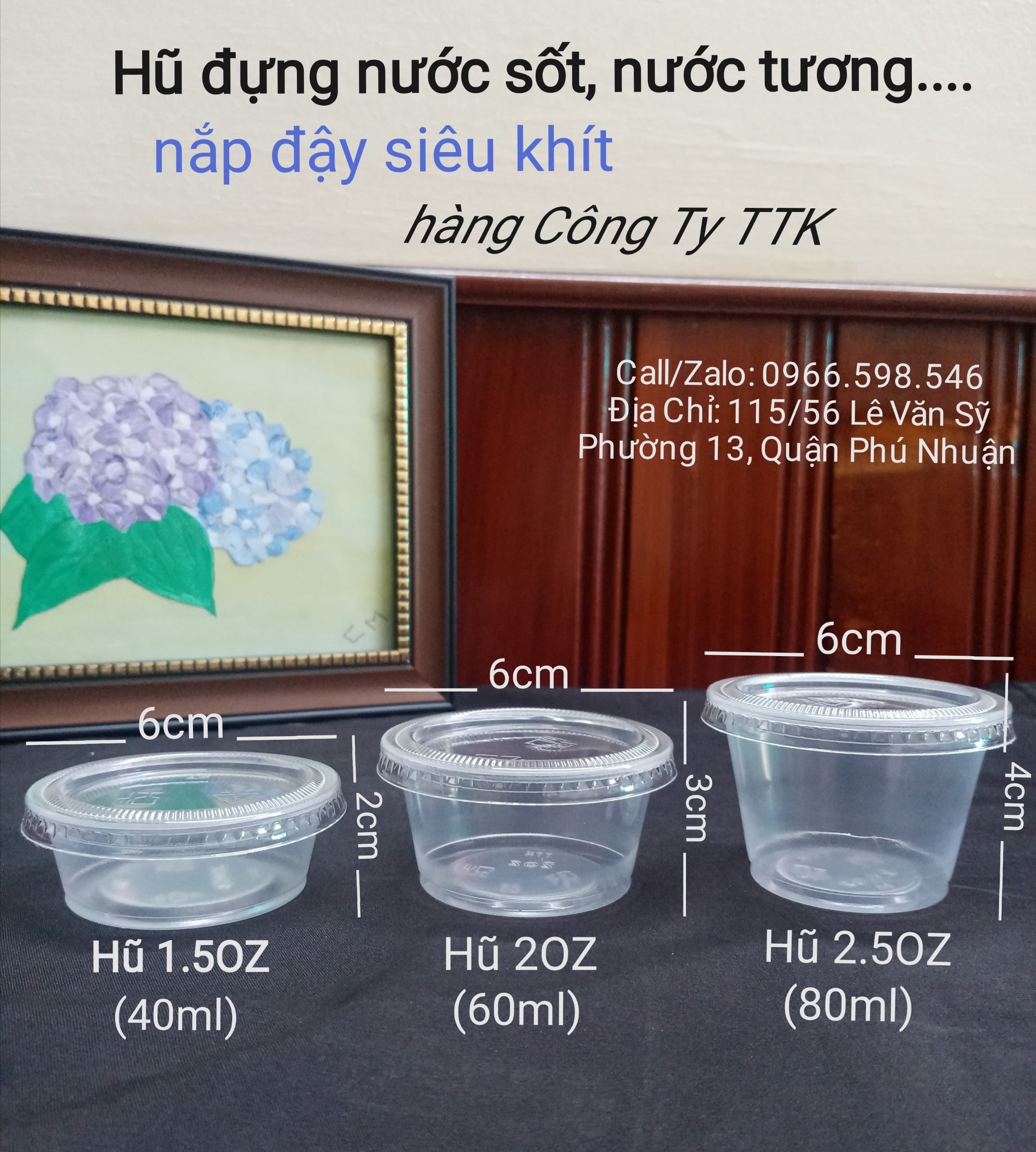 Hũ sốt đựng nước chấm 40ml, 60ml, 80ml | hiệu TTK, nắp hũ đậy khít (100H + nắp)