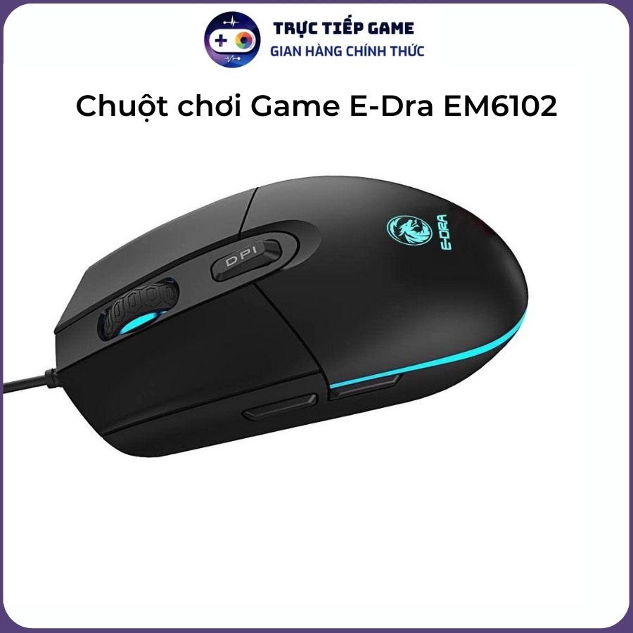 Chuột chơi game, led rgb e-dra em6102, bh 1 đổi 1, 12 tháng toàn quốc - gaming mouse edra 6102 rgb led