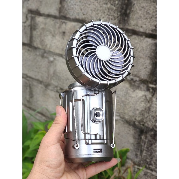 Đèn năng lượng mặt trời , Đèn tích điện 3 Trong 1 đa năng ,Tích hợp Đèn + Quạt + sạc điện thoại