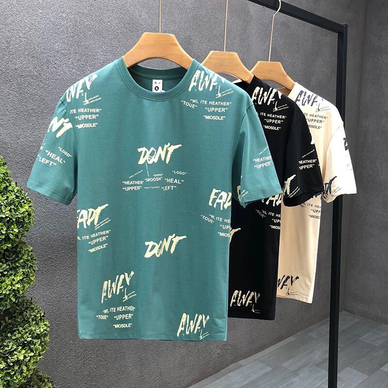 Áo thun nam tay ngắn, thun cotton, cổ tròn thoáng mát, năng động, áo in logo mẫu mới nhất 2023
